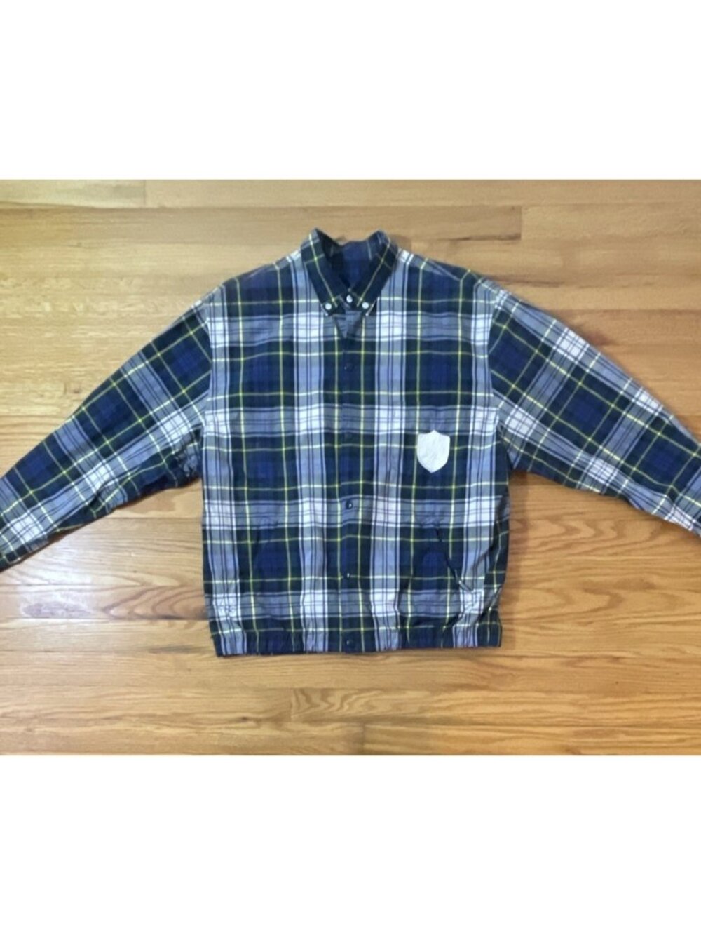 Vintage Polo Ralph Lauren Tennis Harrington Jacket Shirt Plaid Bomber Large